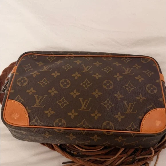 Upcycled Louis Vuitton Riviera Fringe Crossbody Boho Bag Boutique - Picture 4 of 7